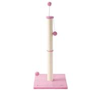 THE LICKER Store 38" Tall Sisal Cat Scratching Post with Interactive Hanging Toys and Spring Balls, Weighted Non-Slip Base for Indoor Cats, Pink/Cream Modern Farmhouse Pillar Design CTR1010C