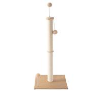 THE LICKER Store 38" Tall Sisal Cat Scratching Post with Interactive Hanging Toys and Spring Balls, Weighted Non-Slip Base for Indoor Cats, Brown/Cream Modern Farmhouse Pillar Design CTR1010D