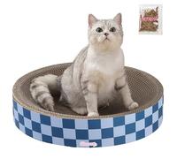 THE LICKER STORE CSR1010B Nelson 20.13" Modern Cardboard Round Bowl Cat Scratcher with Catnip, Blueberry