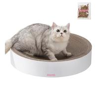 THE LICKER STORE CSR1010I Nelson 20.13" Modern Cardboard Round Bowl Cat Scratcher with Catnip, Cloud