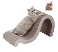 THE LICKER STORE CSR1013B Kona 27" Modern Cardboard Double-Sided Wave Cat Scratcher with Catnip, Cloud