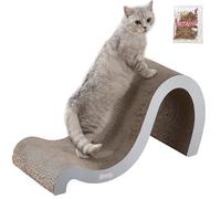 THE LICKER STORE CSR1013E Kona 27" Modern Cardboard Double-Sided Wave Cat Scratcher with Catnip, Fog