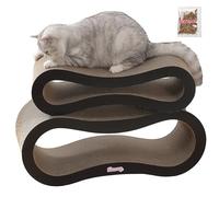 THE LICKER STORE CSR1014A Suvi 26" Modern Cardboard Infinity 2-in-1 Lounge Bed Cat Scratcher with Catnip, Ink