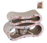THE LICKER STORE CSR1014D Suvi 26" Modern Cardboard Infinity 2-in-1 Lounge Bed Cat Scratcher with Catnip, Pattern Party