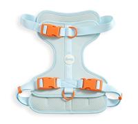 THE LICKER STORE HNS1003D Arlo Large Adjustable Soft Padded No Pull Pet Harness with 3 Buckles and 3 Leash Clips, Fishbowl
