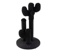 THE LICKER Store Marfa 21.5" Modern Triple Cactus Cat Scratching Post with Fuzzy Toy, Natural Jute Rope Scratcher with Weighted Non-Slip Base, Black CTR1008B