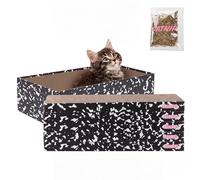 THE LICKER Store Naomi 18" x 10" Reversible Corrugated Cardboard Cat Scratcher Pads with Catnip, 5-Pack, Black/White Modern Furniture Protector CSR1009C
