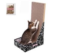 THE LICKER STORE Oliver 23.75” Black & White Composition Cat Scratcher | Catnip Included, Cardboard, Vertical Design, Furniture Protector for Indoor Use, Kitten Scratching Post for Wall Sofa