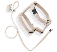 THE LICKER STORE WLK1001A-4SET Teddy Small Bou djustable H Harness and Leash Walk Set with Poop Bag Pouch, Camel