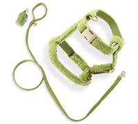 THE LICKER STORE WLK1001B-4SET Teddy Small Bou djustable H Harness and Leash Walk Set with Poop Bag Pouch, Citron