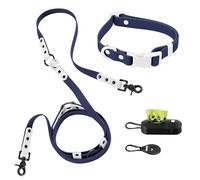 THE LICKER STORE WLK1004J-5SET Luna Small 8FT Adjustable 6-in-1 Waterproof Hands-Free Leash and Collar with LED Flashlight, Bag Dispenser, and Poop Bag Holder, Highball