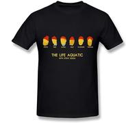 The Life Aquatic with Steve Zissou T-Shirt Man's Fashion Black Unisex Tees M