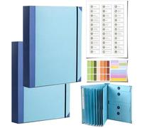The Life Book Document Organizer - Binder for Important Documents, The Folio in Case I Die Binder, Family Emergency Planner, End of Lifeorganizer Paper File Folio Organizer with Labels(2Sets Blue)