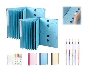 The Life Book Document Organizer, Folio Document Organizer, If I Die Binder UK, Veloron If I Die Binders, in Case i Go Missing Binder for Important Documents,with Pockets File School (Blue*2)