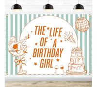 The Life of a Birthday Girl Backdrop, Showgirl Birthday Party Decorations, in My Showgirl Era Birthday Party Background, 7 * 5Ft