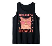 The Life of a Showcat Cute Pink Girly Cat Sunglasses y2k Tank Top