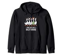 The Life of a Silly Goose Funny Whimsical Animal Joke Mom Zip Hoodie