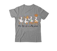 The Life of a Silly Goose Shirt, Funny Silly Goose T-Shirt, Classic Graphic Print Women Men V-Neck Tshirt
