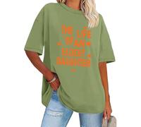 The Life of an Eldest Daughter Shirt Funny Letter Print Shirts Eldest Daughter Vintage Short Sleeve T-Shirt Green