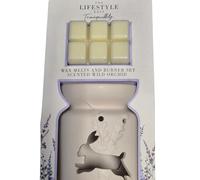 The Lifestyle Edit Tranquillity Wild Orchid Wax Melts and Ceramic Burner Set, 6 Melts, White