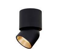 The Light Group SLC LED ceiling spotlight CUP, black/gold, 927, Ø 7.5 cm, dimmable