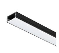 The Light Group SLC LED strip profile A1, black, length 2 m, height 8 mm, surface-mounted
