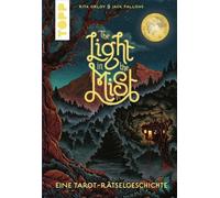 The Light in the Mist - A Tarot Puzzle Story. Unique escape game with beautiful tarot cards. Solution website, black, blue, brown, grey, white