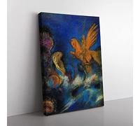 The Lighter Of Dreams By Odilon Redon Classic Painting Canvas Wall Art Print Ready to Hang, Framed Picture for Living Room Bedroom Home Office Décor, 50x35 cm (20x14 Inch)