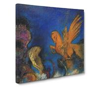The Lighter Of Dreams by Odilon Redon Classic Painting Canvas Wall Art Print Ready to Hang, Framed Picture for Living Room Bedroom Home Office Décor, 14x14 Inch (35x35 cm)