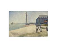 The Lighthouse at Honfleur 1886 by Georges Seurat Wall Art Prints Poster Wall Art Poster Scroll Canvas Painting Picture Living Room Decor Home 08x12inch(20x30cm)