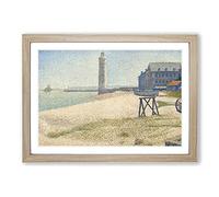 The Lighthouse at Honfleur by Georges Seurat Framed Print | A2 Oak Framed Wall Art | Ready to Hang | Modern Cityscape Picture | Living Room Bedroom Lounge Office
