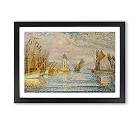 The Lighthouse Groix by Paul Signac Framed Print | A2 Black Framed Wall Art | Ready to Hang | Modern Cityscape Picture | Living Room Bedroom Lounge Office