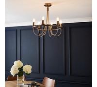 The Lighting Edit Massalia Matt Pewter Effect 6 Lamp Led Pendant Ceiling Light, (Dia)500mm