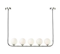 The Lighting Studio Cradle 5 Light Bar Pendant Polished Chrome Opal Glass