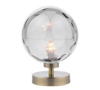 The Lighting Studio Esben Touch Table Lamp Antique Brass With Smoked Dimpled Glass