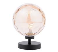 The Lighting Studio Esben Touch Table Lamp Matt Black With Amber Dimpled Glass
