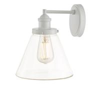 The Lighting Studio Laura Ashley Isaac Outdoor Wall Light Pale Slate Grey Glass Ip44