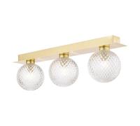 The Lighting Studio Laura Ashley Prague 3Lt Bathroom Wall Light Satin Brass Glass Ip44