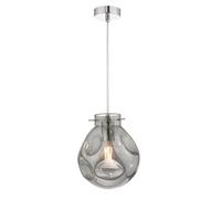 The Lighting Studio Quinn Pendant Polished Chrome & Smoked Glass