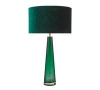 The Lighting Studio Samara Table Lamp Green Glass And Polished Chrome With Shade