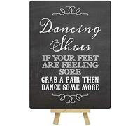 The Lilac Hippo A5 Dancing Shoes Metal Table Sign Printed With Chalkboard Effect With Easel