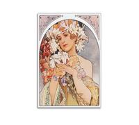 The Lilyby Alphonse Mucha Painting Art Poster Picture Print Wall Art Canvas Artworks Room Aesthetic 24x36inch(60x90cm)