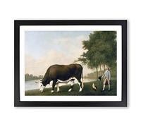 The Lincolnshire Ox By George Stubbs Classic Painting Framed Print | A2 Black Framed Wall Art | Ready to Hang | Classic Historical Picture | Living Room Bedroom Lounge Office