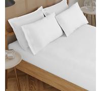 The Linen Company Cotton Flat Sheet Double - 100% Cotton Percale, Light, Cool & Crisp Hotel-like, Breathable, Softer After Each Wash, Skin-Friendly, Temperature-Regulating for Luxurious Sleep (White)