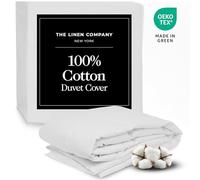 The Linen Company NY 100% Cotton Percale - Single Duvet Cover, Light, Cool & Crisp Hotel Feel, Breathable, Skin-Friendly, Lightweight, Temperature-Regulating Bedding for Luxurious Sleep (Light Grey)