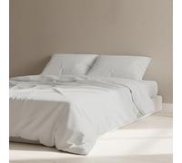 The Linen Company NY Cotton Flat Sheets - 100% Cotton Percale, Light, Cool & Crisp Hotel-like, Breathable, Softer After Each Wash, Skin-Friendly, Temperature-Regulating, Luxurious Sleep (Light Grey)