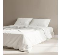 The Linen Company NY Eucalyptus Bedding - Tencel King Size Duvet Cover with BCI Cotton Blend, Ultra-Soft, Breathable Percale, Skin-Friendly, Lightweight, Temperature-Regulating Sleep (White)