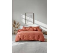 The Linen Consultancy Lazy Linens Relaxxx Duvet Cover Set In Burnt Orange Burnt Orange