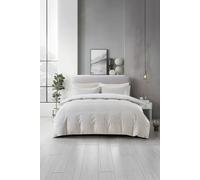 The Linen Consultancy Lazy Linens Slouchie Stripe Duvet Cover Set In Off White Off White King