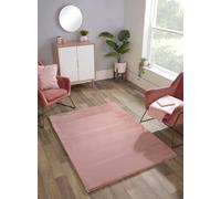 The Linen Consultancy Tlc 5 Star Hotel Concept Luxury Faux Fur Blush Rug In Pink Pink 60cm x 100cm